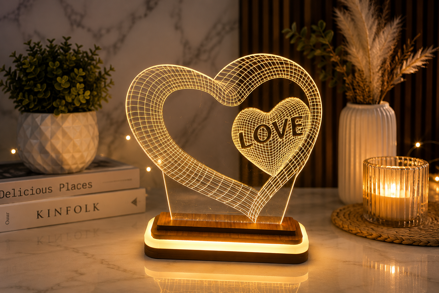 Heart Love LED Acrylic Lamp